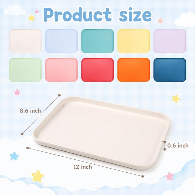 Lyellfe 10 Pack Plastic Art Trays, Stackable Activity Crafts Organizer Tray | - Image 2