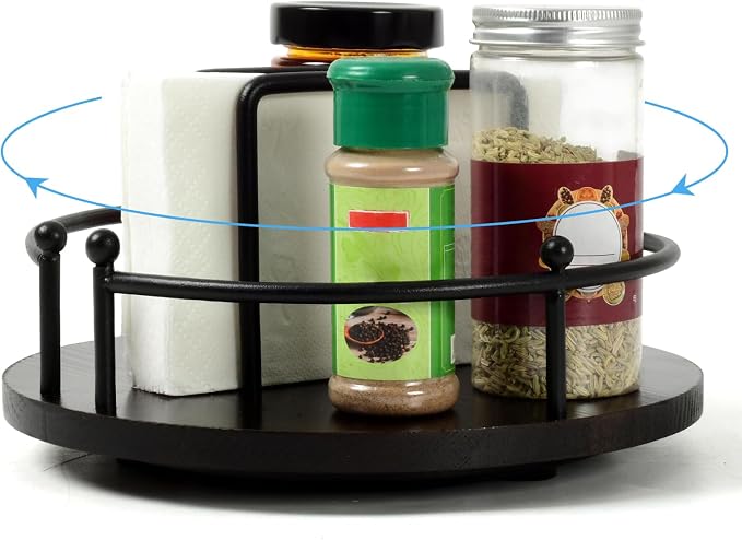 Napkin Holder for Table, 360° Rotating Lazy Susan Turntable Organizer | for by OCMML