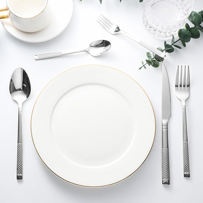 40-Piece Stainless Steel Silverware Set, Flatware Set Service - Image 6
