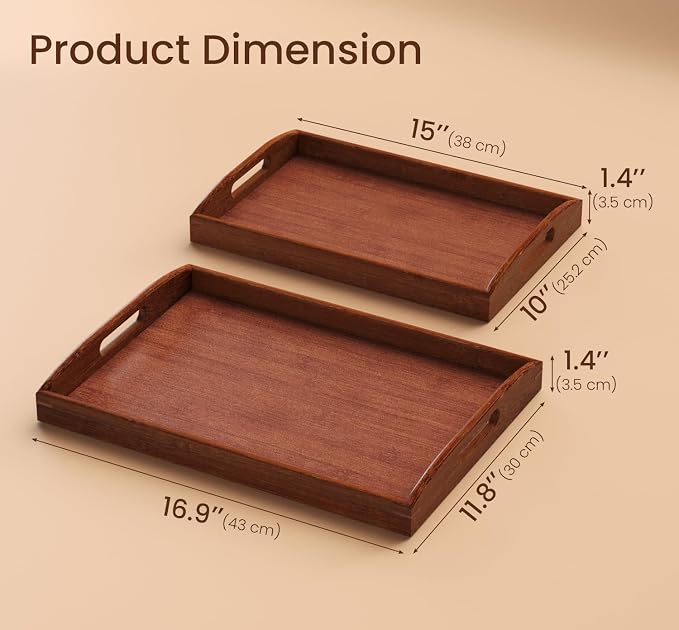Bamboo Set of 2 Serving Trays - Image 2