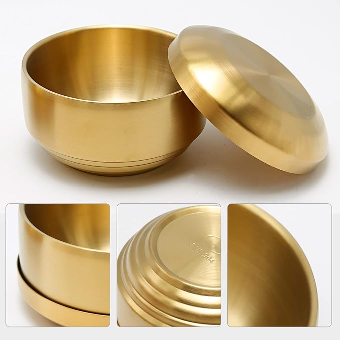 Stainless Steel Rice Bowl with Lid, - Image 2