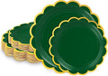 50 Pcs Dark Green Paper Plates Disposable, Dessert Cake Plates, by LIKAJON
