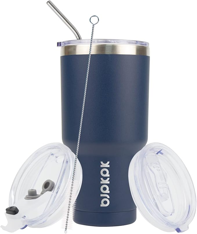 BJPKPK 30 oz Tumbler with Lid and Straw, Insulated Stainless Steel Cup | Double - Image 4