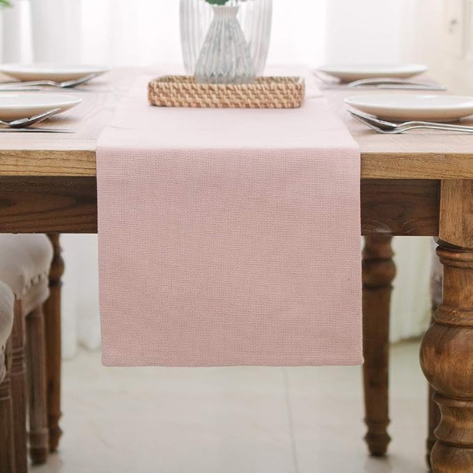 Soft Caddice Faux Linen Table Runner by NATUS+WEAVER