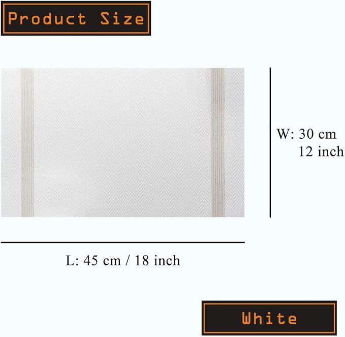 PIGCHCY Luxurious Placemats Set of 6, 18 x 12 inches Elegant Placemats Non-Slip - Image 2