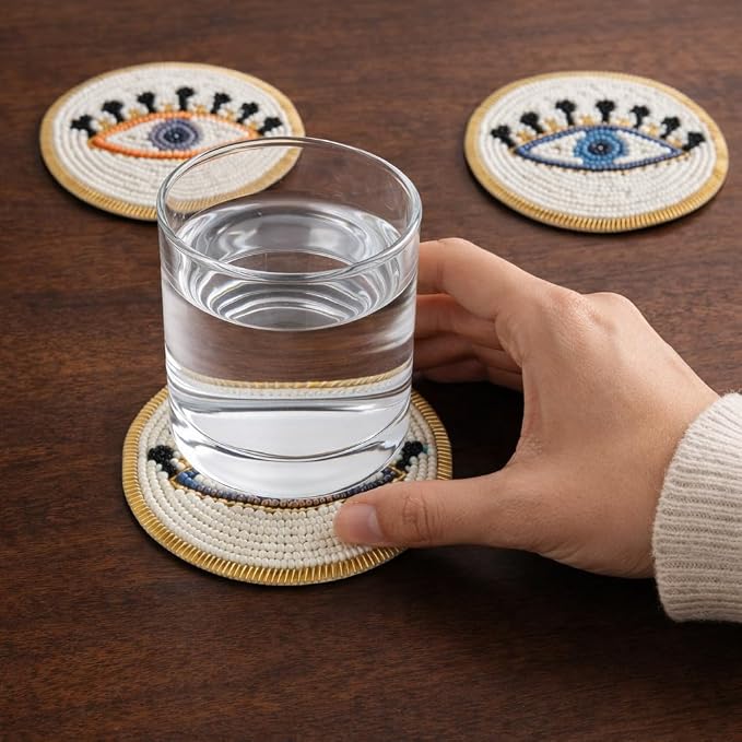 Beaded Coasters Set of 4, Absorbent Table Décor - Image 8