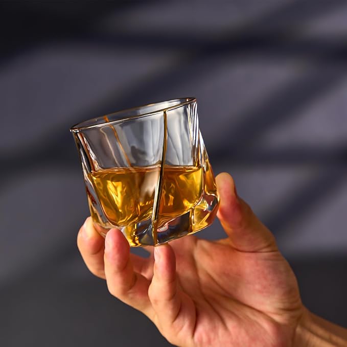 GLASKEY Crystal Whiskey Glasses Set of 2 - Image 6