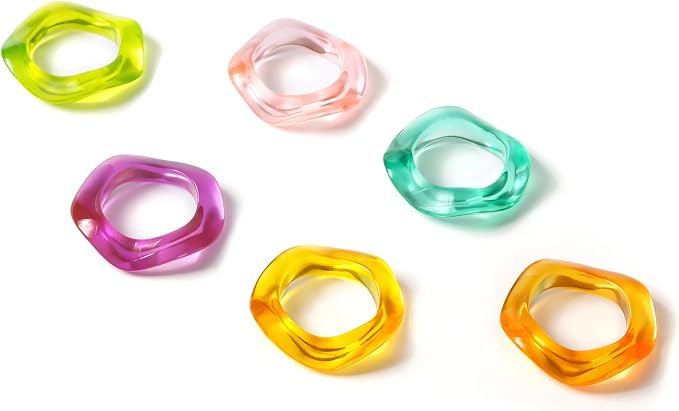 ALPHA Living HOME Set of 12 Epoxy Resin Napkin Rings - Image 7