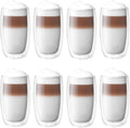ZWILLING Sorrento 8-pc Double-Wall Glass Latte Cup Set | Artisan made, Double by Zwilling