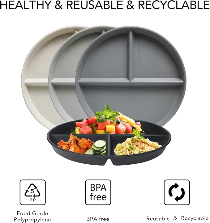 9 Inch Unbreakable Divided Plates - Image 4