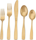 Matte Gold Silverware Set, Satin Finish 40-Piece Stainless Steel Flatware set by OCEExquisitesilverware