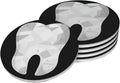 Tooth Dental Dentist Black Coasters Set of 4, Absorbent Ceramic Drink Coasters by Unknown