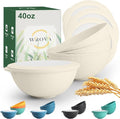 Wheat Straw Bowls with Lids Set of 4, Unbreakable Cereal Bowls 40oz, by WROVA
