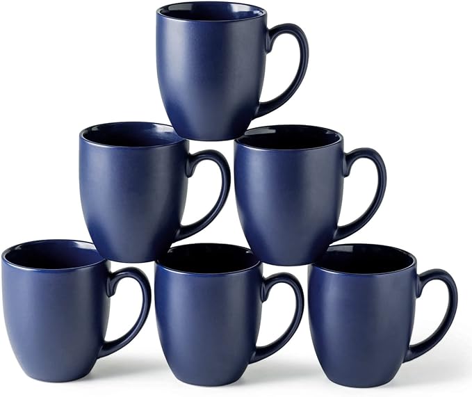 AmorArc 12oz Coffee Mugs Set of 6, Large Ceramic Coffee Mugs by AmorArc