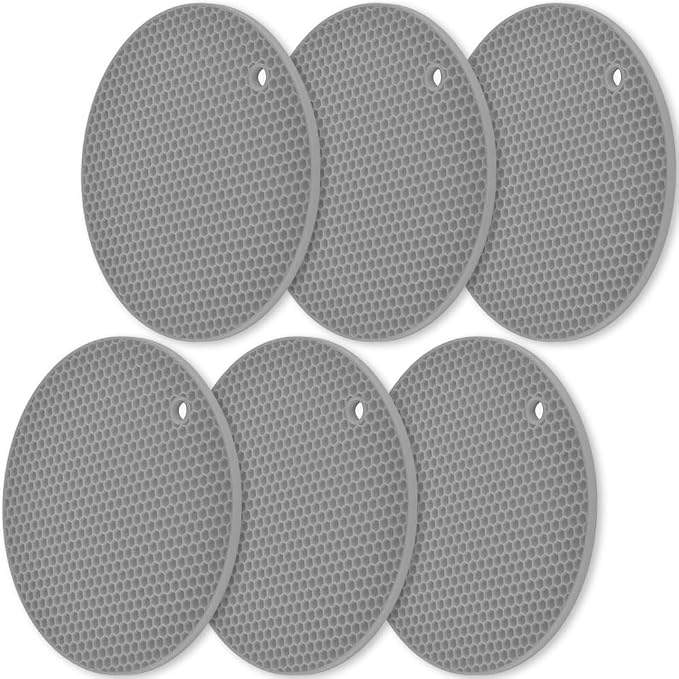 homEdge Silicone Trivets Mat, 6 Packs Multipurpose Non Slip Heat Resistant Pot by homEdge