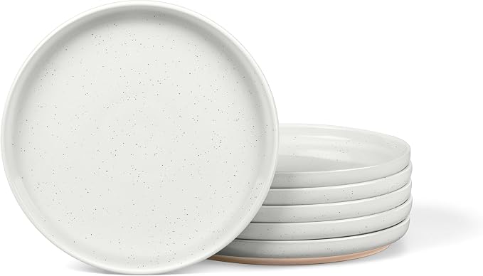 LIANYU Stoneware Dinner Plates Set of 6, 7.75 Inch Small Ceramic Salad Dessert by LIANYU