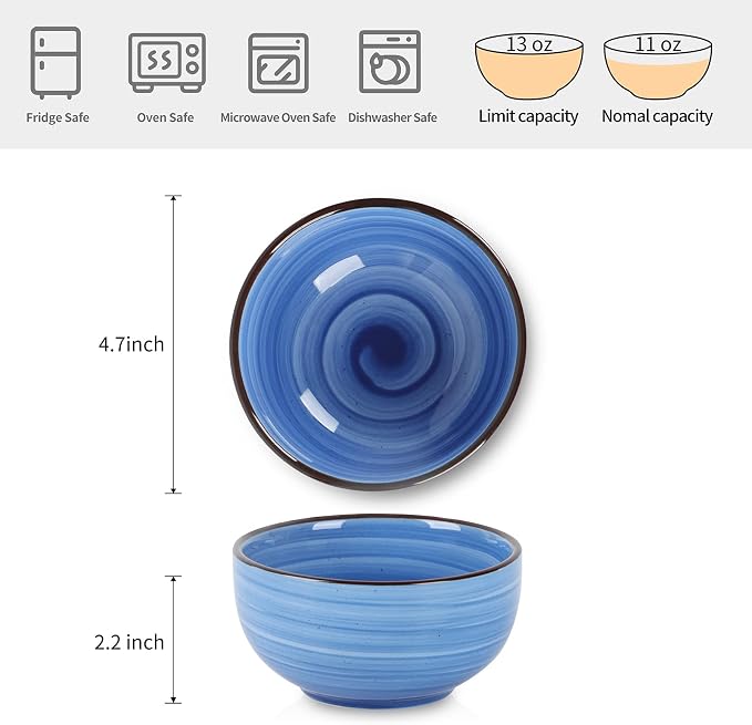 Selamica Ceramic 12 Oz Dessert Bowls Set, Small Bowls - Image 2