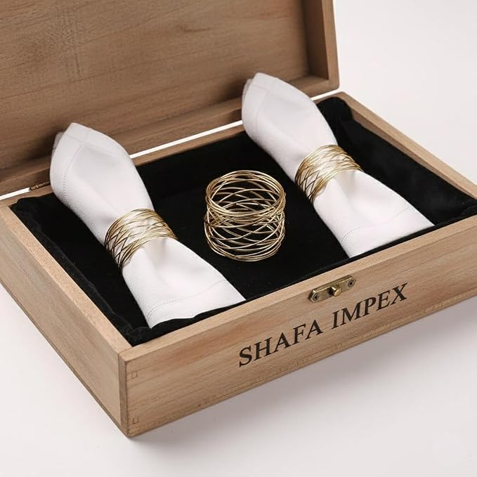 Napkin Rings Set of 12 Metal Gold Round Napkin Rings Buckles - Image 2