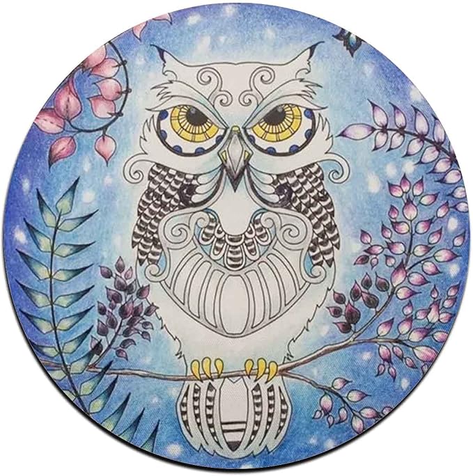 Watercolor Owl Round Coaster Set - Image 4