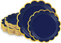 50 Pcs Navy Blue Paper Plates Disposable, Dessert Cake Plates, by LIKAJON
