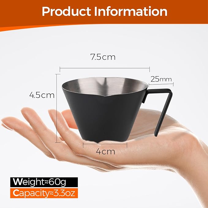 YARRAMATE Stainless Steel Espresso Shot Cup, 3.4oz | Heat Insulated Grip - Image 2