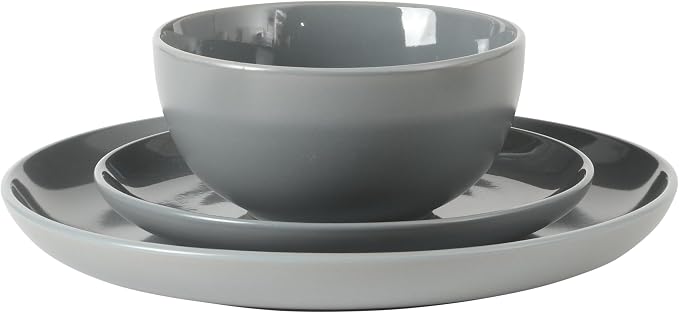 Gibson Home Rockaway 12 Piece Plates and Bowls Matte Outside/Shiny Inside Glaze - Image 7