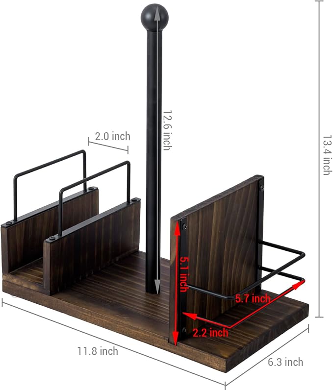 MyGift Rustic Burnt Solid Wood and Industrial Matte Black Metal Dining - Image 4