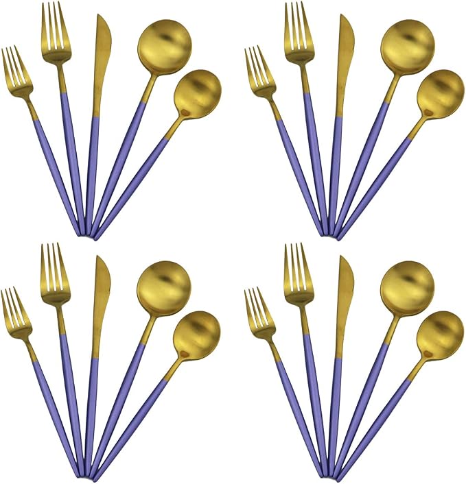20-Piece 18/10 Stainless Steel Flatware Silverware, Luxury Dinnerware Set by Gugrida