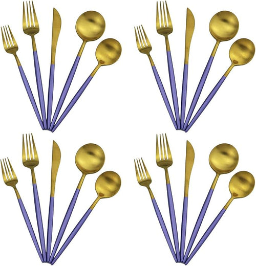20-Piece 18/10 Stainless Steel Flatware Silverware, Luxury Dinnerware Set by Gugrida