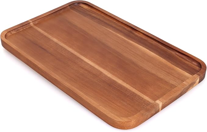 Large Wooden Tray Acacia Wood Charcuterie Boards Party Food Serving Platter | by Ayiaren