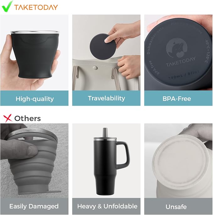 TakeToday Collapsible Cup 8 oz 4-Pack - Image 2