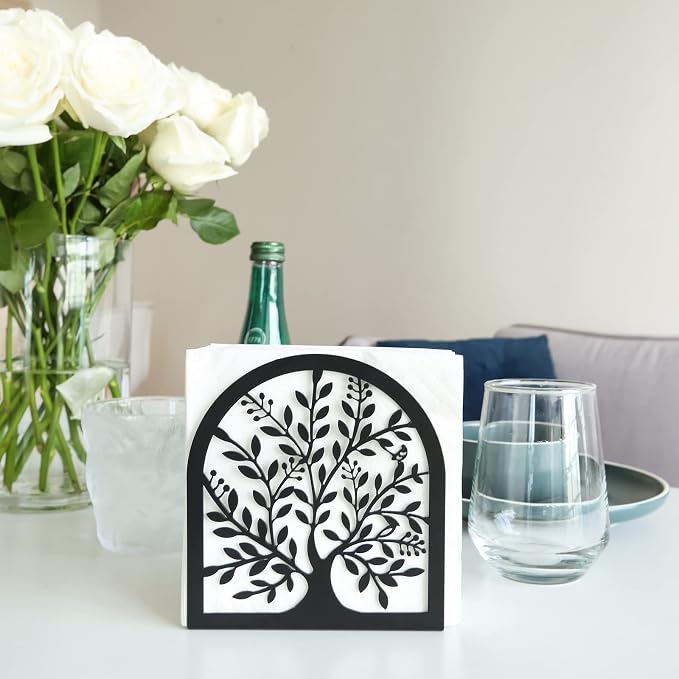 Napkin Holder for Tables, Vintage Metal Freestanding Tissue Dispenser - Image 7