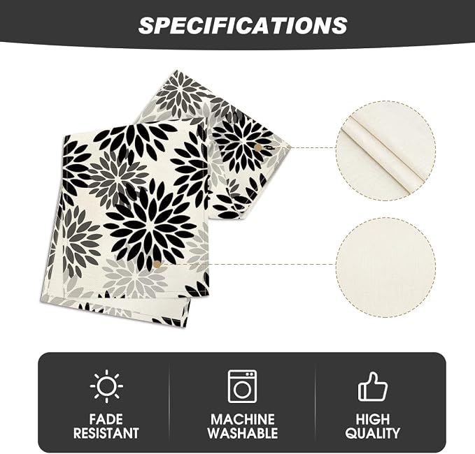 Artoid Mode Black Dahlia Halloween Table Runner 13x90 Inch | Fall Autumn - Image 5