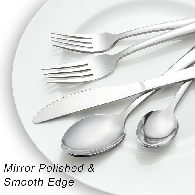 Pleafind 48-Piece Stainless Steel Silverware Set - Image 3