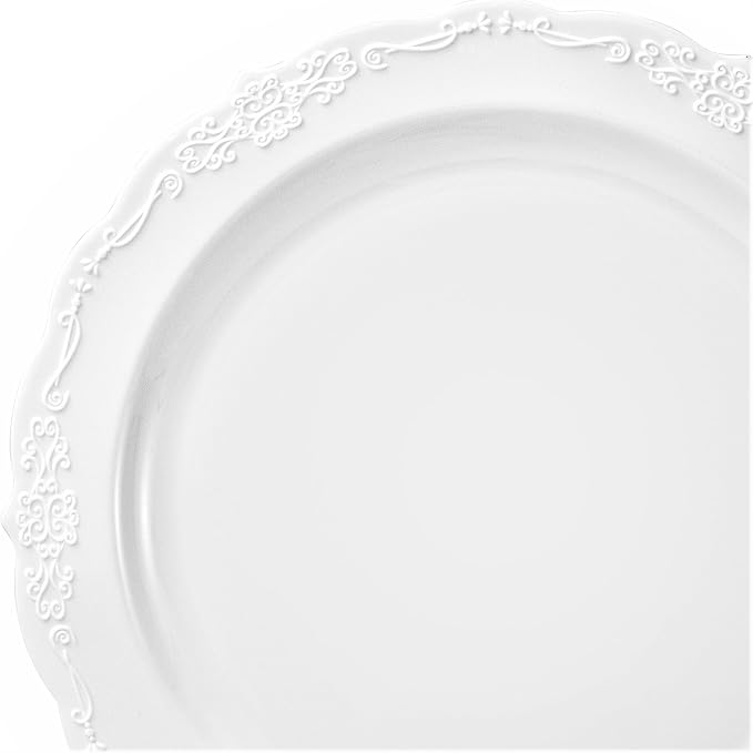 " OCCASIONS " 120 Plates Pack, Vintage Wedding Party Disposable Plastic Plates - Image 3