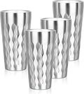 Stainless Steel Drinking Glasses, 19 oz Insulated Tumbler, 4 Pack Double Wall by Offiper