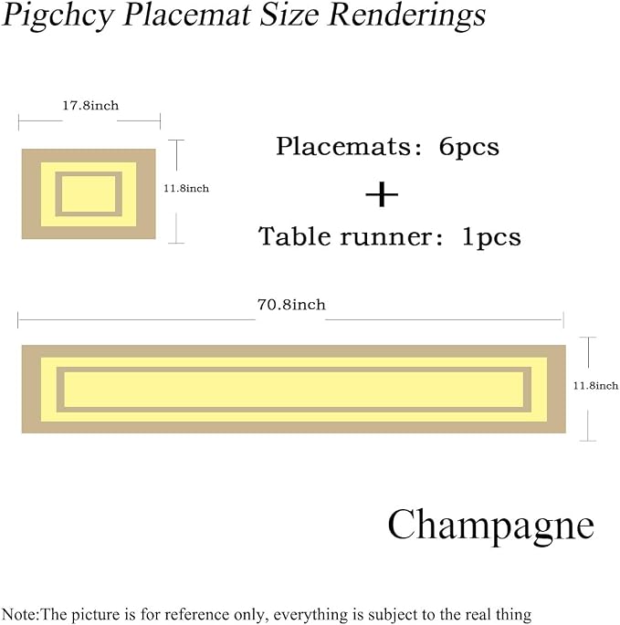 PIGCHCY Placemats with Matching Table Runner, Heat Resistant Vinyl Woven - Image 2