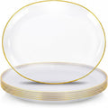 6-Pack Clear and Gold Plastic Serving Trays by WDF