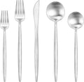 20 Pieces Silverware Set, Ollex Matte Flatware Set by OllexSilverwareSets