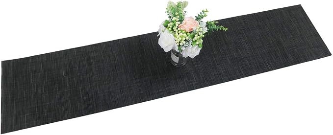 SHACOS Woven Vinyl Table Runner 12x54 inch Indoor Outdoor Table Mats Wipe Clean - Image 5