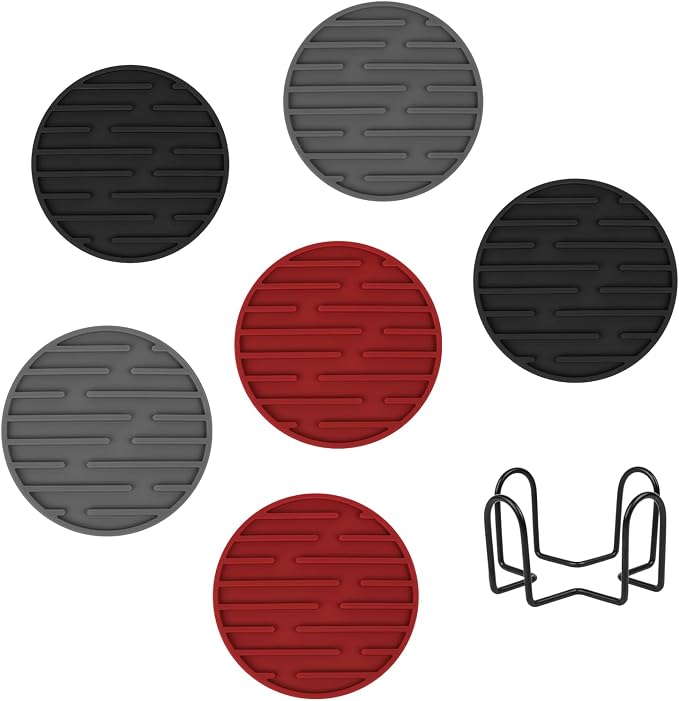 Silicone Coasters for Drinks Coaster Set of 6 pcs Cup Coasters by Unknown