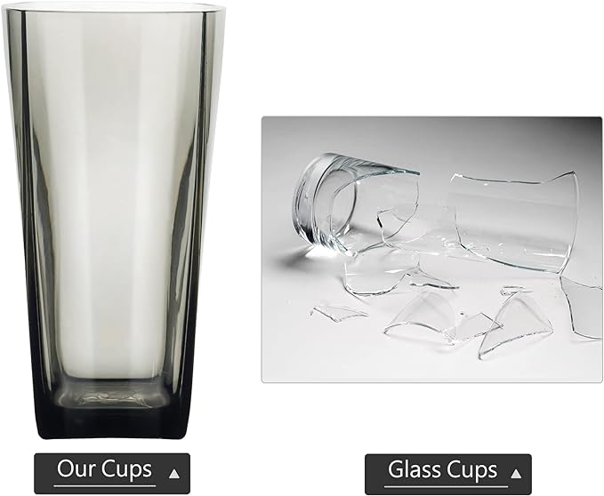 Top-spring 20 Oz Reusable Plastic Water Tumbler 6pcs Grey BPA Free | Thickened - Image 3