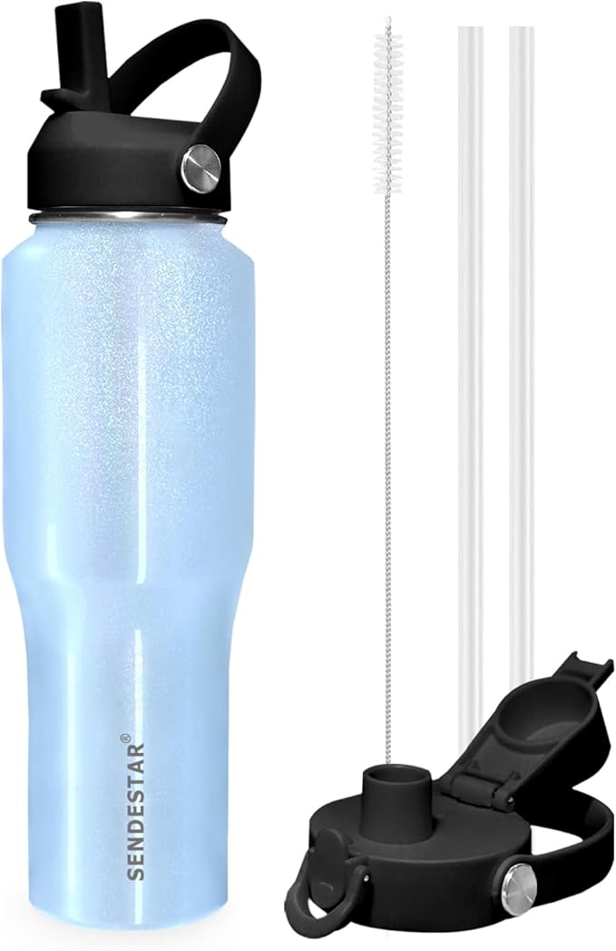 SENDESTAR 32oz Stainless Steel Water Bottle, Double Wall Vacuum Insulated Bottle by Sendestar