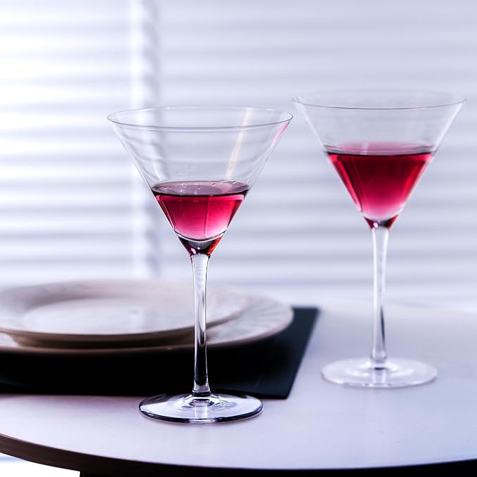 Handblown Crystal Martini Glasses Set of 4-9.5 oz Coupe Glass Set - Image 5