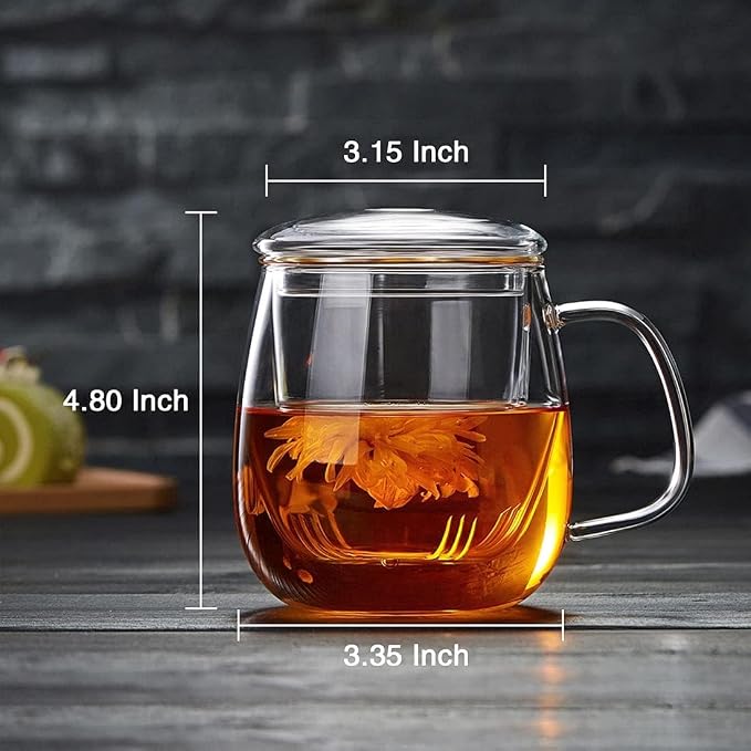 DOPUDO Glass Teacups 4 Pack Glass Tea Cup - Image 5