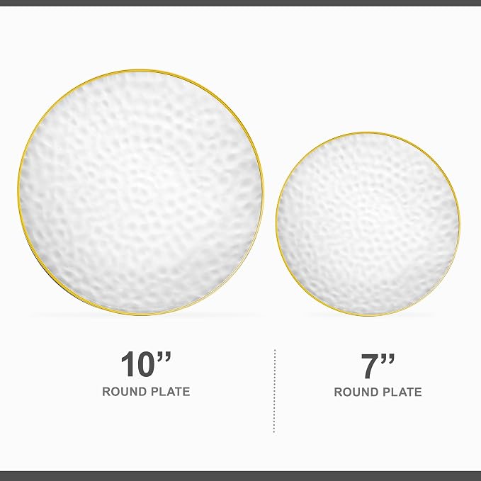 PLASTICPRO 64 Piece Combo Plates Set includes 32-7'' inch Plates & 32-10'' inch - Image 3