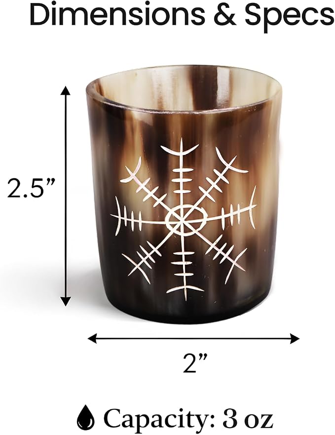 Handicrafts Home Viking Horn Shot Glasses Set of 4, Handmade Natural Ox Horn - Image 6