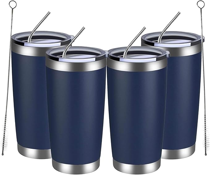 MEWAY 20oz Tumbler 4 Pack Double Wall Vacuum Insulated Travel Mug Bulk by MEWAY