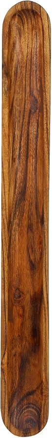 Hand-Carved Acacia Wood Long Olive Tray Canoe Style Perfect - Image 3