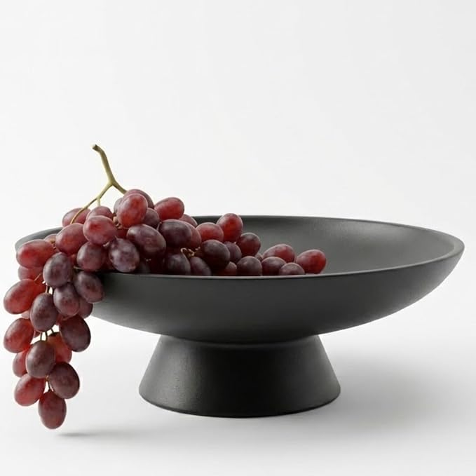 12" Concrete Fruit bowl for Kitchen Counter, Coffee Table Decor, Decorative Key by VivereHome